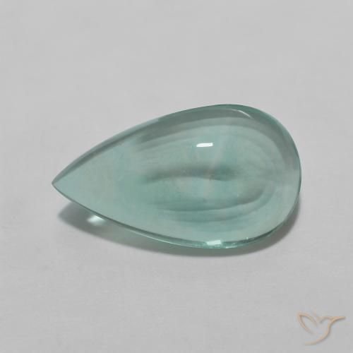 4.78ct Natürlicher hellblau-grün Fluorit, Birnenform, Transparent