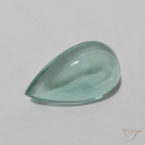 9,17 ctw natürlicher hellblau-grün Fluorit, Birnenform, Transparent