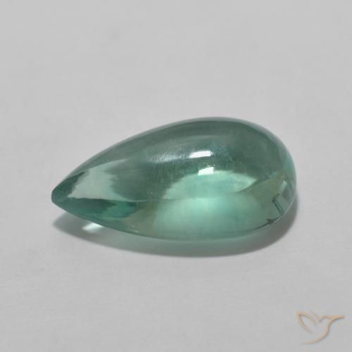 9,17 ctw natürlicher hellblau-grün Fluorit, Birnenform, Transparent