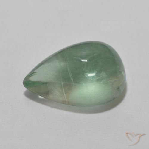 9,17 ctw natürlicher mintgrün Fluorit, Birnenform, Transparent
