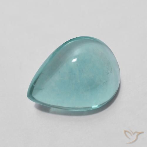 9,17 ctw natürlicher hellblau-grün Fluorit, Birnenform, Transparent