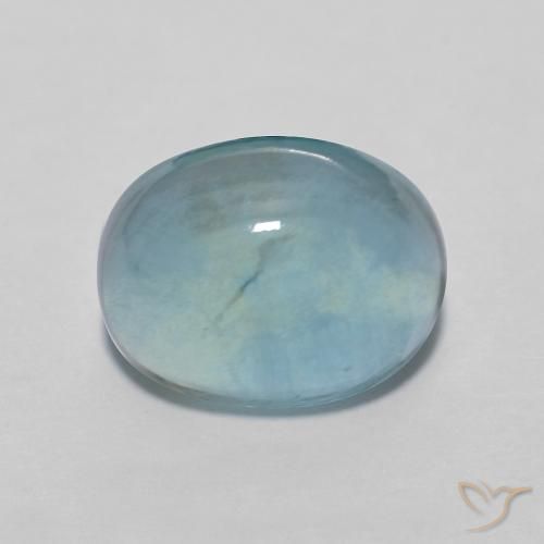 3.29ct Natürlicher hellblau-grün Fluorit, Oval, Transparent