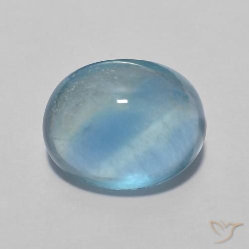 9,17 ctw natürlicher hellblau-grün Fluorit, Oval Schliff, Transparent