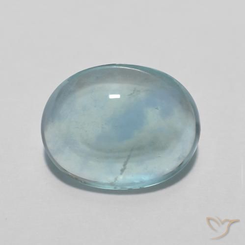 4.94ct Natürlicher Light Bluish Turquoise Fluorit, Oval, Transparent