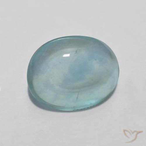 9,17 ctw natürlicher Light Bluish Turquoise Fluorit, Oval, Transparent