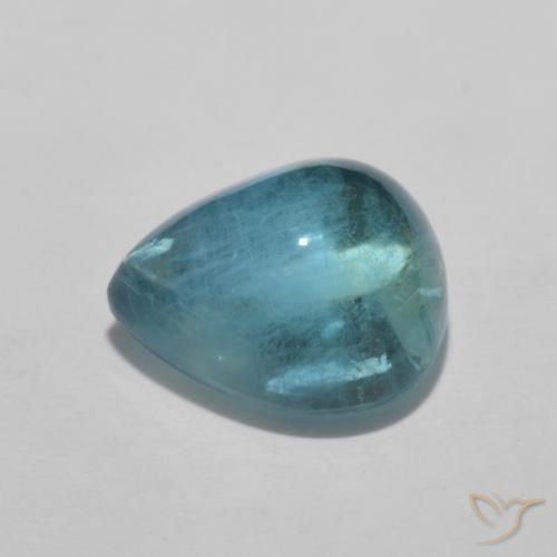 9,17 ctw natürlicher Blau-grün Fluorit, Birnenform, Transparent