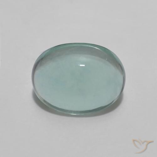 3.64ct Natürlicher Sehr helles Blaugrün Fluorit, Oval, Lichtundurchlässig