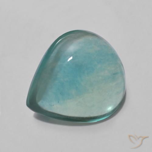9,17 ctw natürlicher Blau-grün Fluorit, Birnenform, Transparent