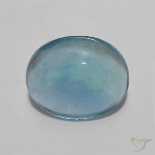 5.61ct Natürlicher Blaugrün Fluorit, Oval, Transparent