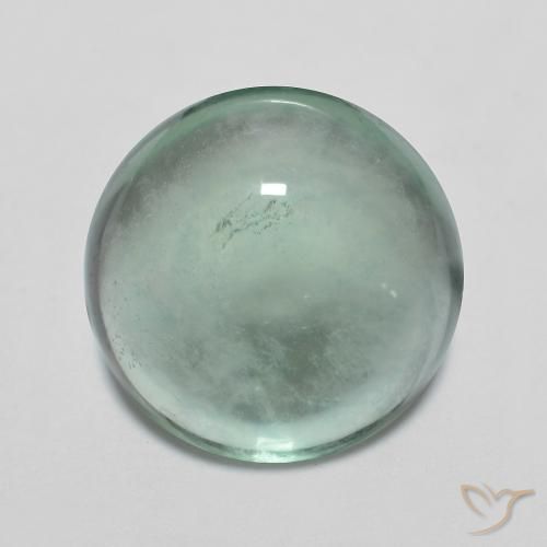 6.16ct Natürlicher Blau-grün Fluorit, Runden, Transparent