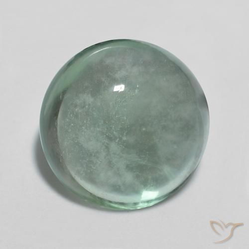 9,17 ctw natürlicher Blau-grün Fluorit, Runden, Transparent