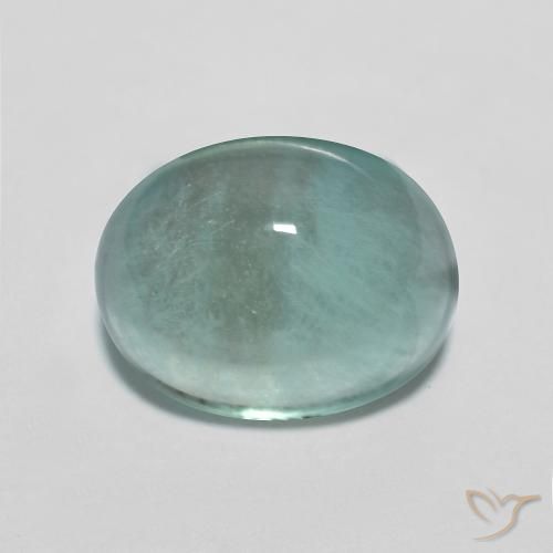4.16ct Natürlicher Sehr helles Blaugrün Fluorit, Oval, Transparent