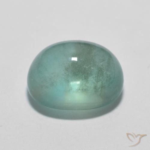 9,17 ctw natürlicher Sehr helles Blaugrün Fluorit, Oval, Transparent