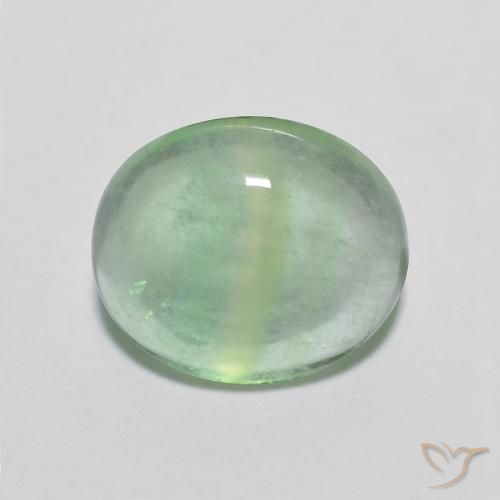 3.71ct Natürlicher Hellgelb Grün Fluorit, Oval, Transparent