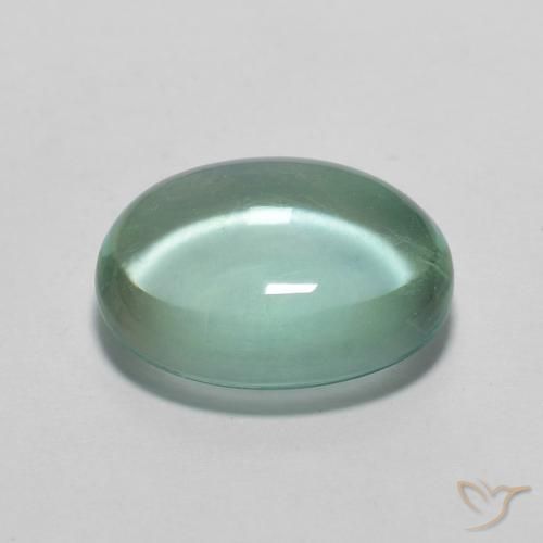 9,17 ctw natürlicher Sehr helles Blaugrün Fluorit, Oval, Transparent