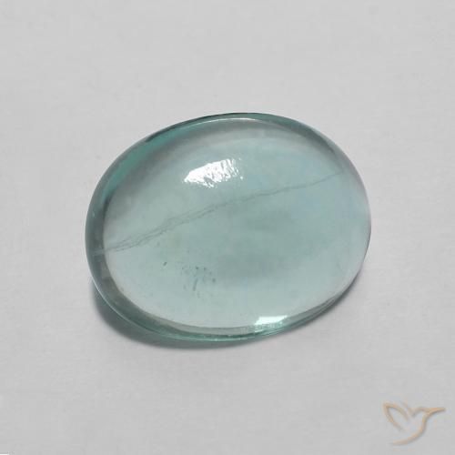 9,17 ctw natürlicher Sehr helles Blaugrün Fluorit, Oval, Transparent