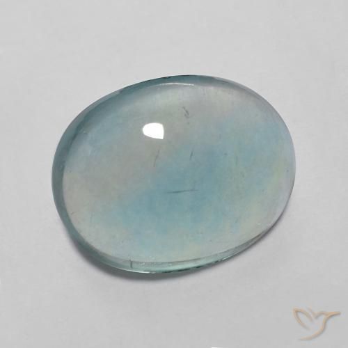 9,17 ctw natürlicher Sehr helles Blaugrün Fluorit, Oval, Transparent