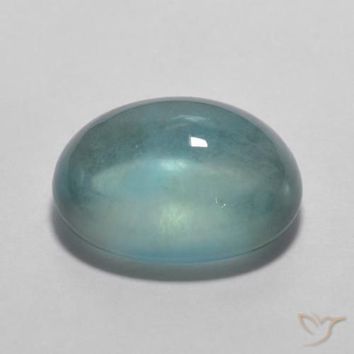 9,17 ctw natürlicher Sehr helles Blaugrün Fluorit, Oval, Transparent