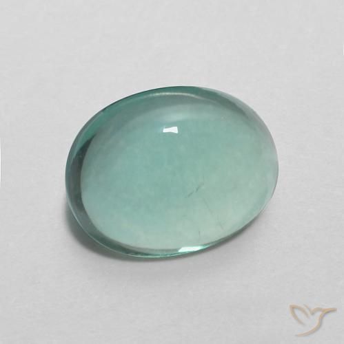 9,17 ctw natürlicher hellblau-grün Fluorit, Oval, Transparent