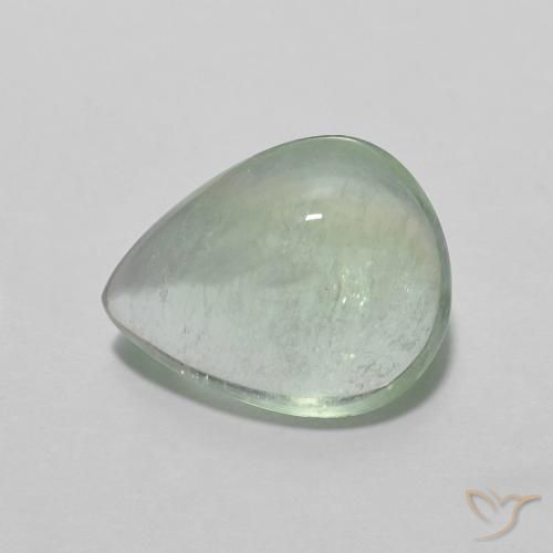 3.00ct Natürlicher Sehr helles Grün Fluorit, Birnenform, Transparent