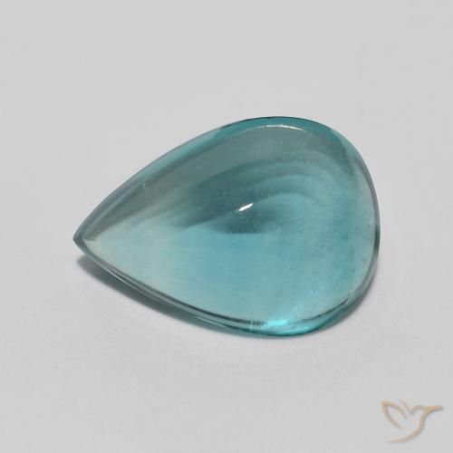 2.97ct Natürlicher Medium Dark Blue-Green Fluorit, Birnenform, Transparent