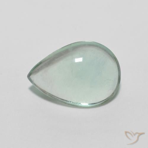2.40ct Natürlicher Gray Forest Green Fluorit, Birnenform, Transparent