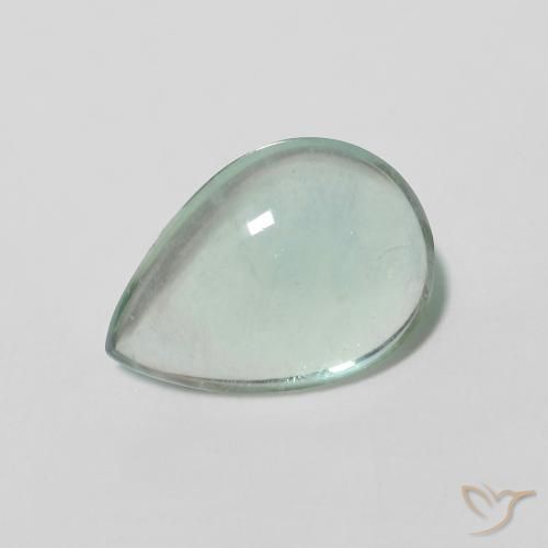 9,17 ctw natürlicher Gray Forest Green Fluorit, Birnenform, Transparent