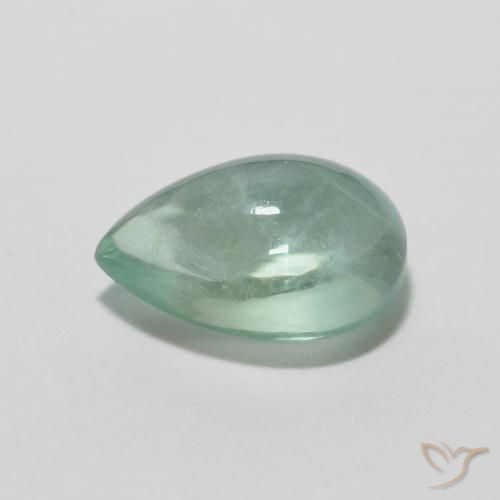 9,17 ctw natürlicher Gray Forest Green Fluorit, Birnenform, Transparent