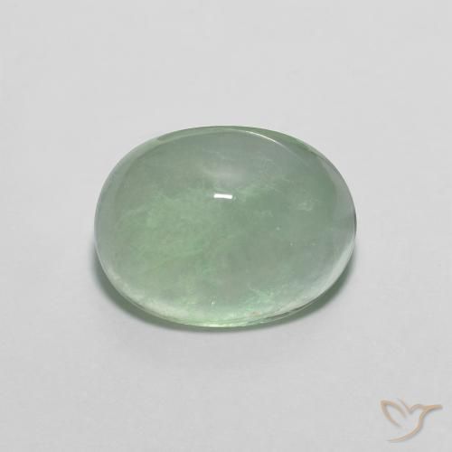 6.61ct Natürlicher Mittelgrün Fluorit, Oval, Transparent