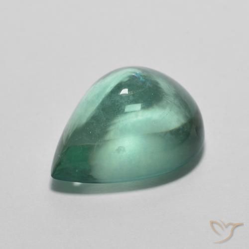 4.81ct Natürlicher Blau-grün Fluorit, Birnenform, Transparent