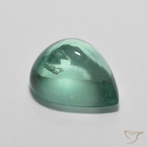 9,17 ctw natürlicher Blau-grün Fluorit, Birnenform, Transparent