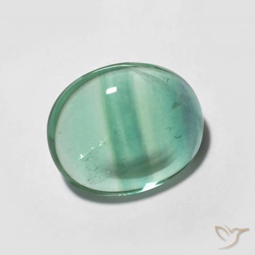 9,17 ctw natürlicher Bläulich-grün Fluorit, Oval, Transparent