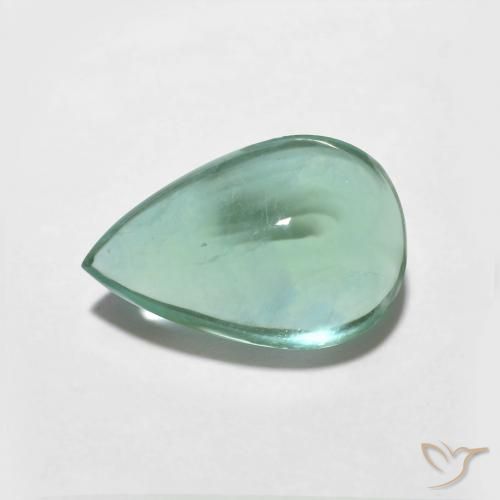 3.87ct Natürlicher Blau-grün Fluorit, Birnenform, Transparent