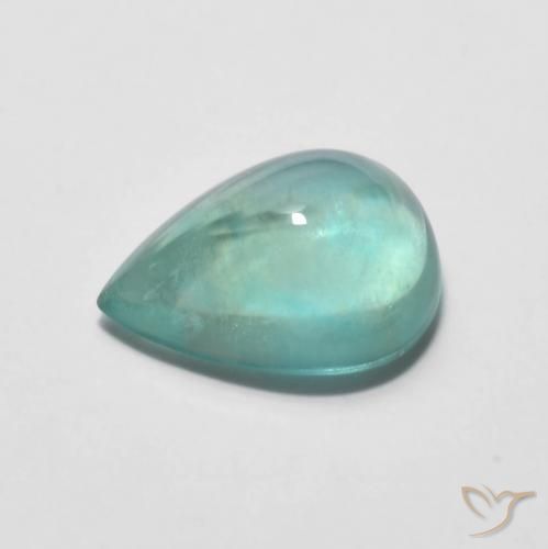 2.96ct Natürlicher Intensives Blaugrün Fluorit, Birnenform, Transparent