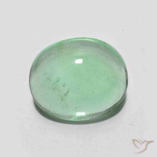 5.35ct Natürlicher Blasses Gelbgrün Fluorit, Oval, Transparent