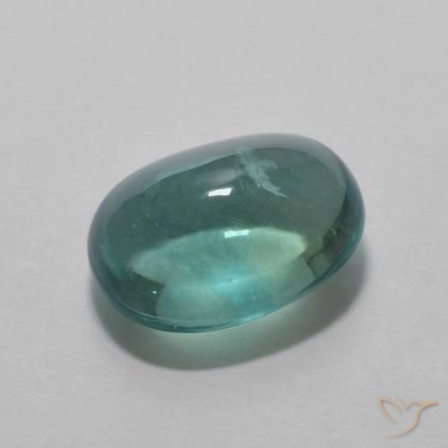 5.08ct Natürlicher grün-blau Fluorit, Oval, Transparent
