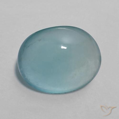 9,17 ctw natürlicher Mittelblaues Grün Fluorit, Oval, Transparent