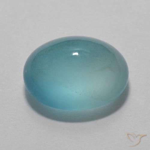 9,17 ctw natürlicher Mittelblaues Grün Fluorit, Oval, Transparent