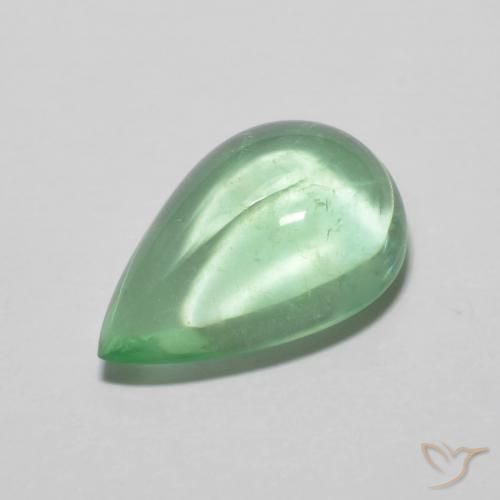 5.58ct Natürlicher hellgrün Fluorit, Birnenform, Transparent