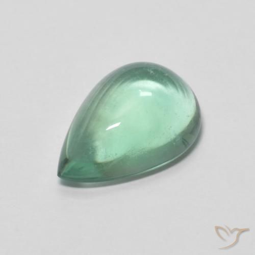 4.38ct Natürlicher Bläulich-grün Fluorit, Birnenform, Transparent