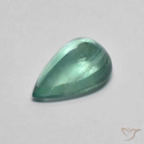3.03ct Natürlicher hellblau-grün Fluorit, Birnenform, Transparent