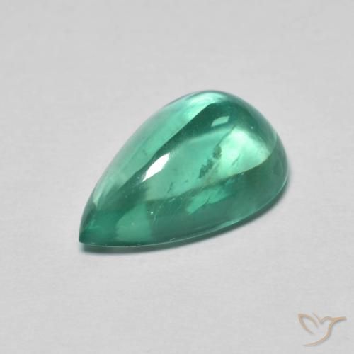 4.30ct Natürlicher Bläulich-grün Fluorit, Birnenform, Transparent