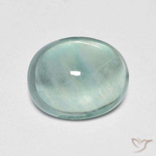 3.34ct Natürlicher Sehr helles Blaugrün Fluorit, Oval, Transparent