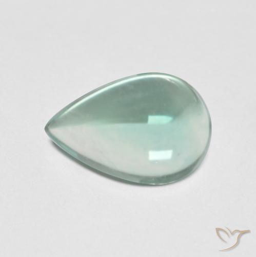 2.26ct Natürlicher Sehr helles Blaugrün Fluorit, Birnenform, Transparent
