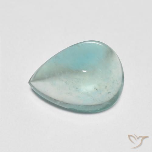 2.16ct Natürlicher Blasses Blaugrün Fluorit, Birnenform, Transparent