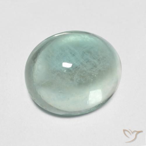 9,17 ctw natürlicher hellblau-grün Fluorit, Oval, Transparent