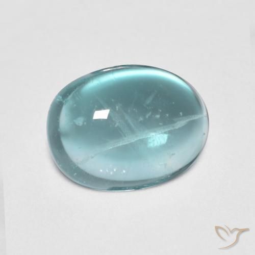 9,17 ctw natürlicher Mittelblaues Grün Fluorit, Oval, Transparent