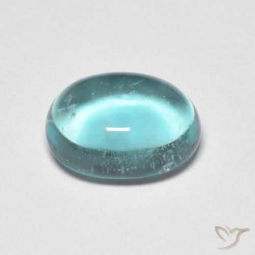 9,17 ctw natürlicher Mittelblaues Grün Fluorit, Oval, Transparent
