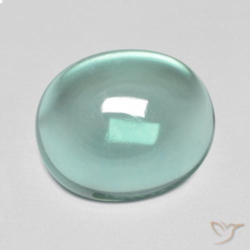 8.43ct Natürlicher Sehr helles Blaugrün Fluorit, Oval, Transparent