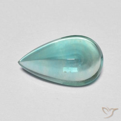 2.38ct Natürlicher hellblau-grün Fluorit, Birnenform, Transparent